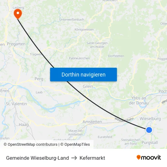 Gemeinde Wieselburg-Land to Kefermarkt map