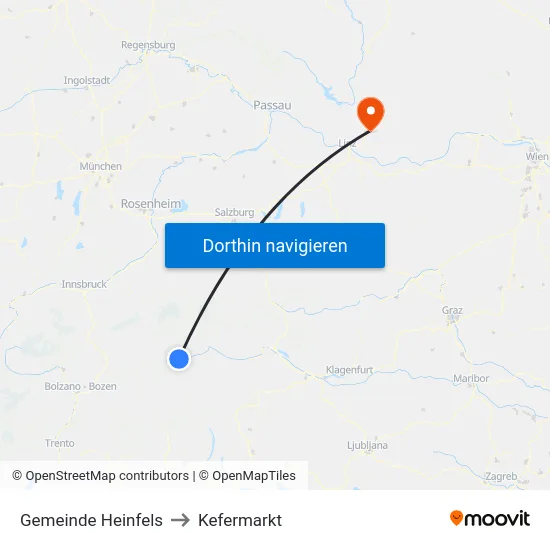 Gemeinde Heinfels to Kefermarkt map
