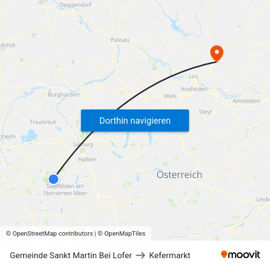 Gemeinde Sankt Martin Bei Lofer to Kefermarkt map