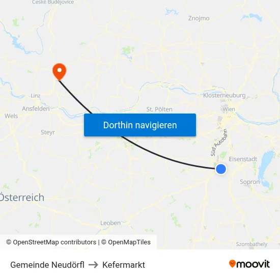 Gemeinde Neudörfl to Kefermarkt map