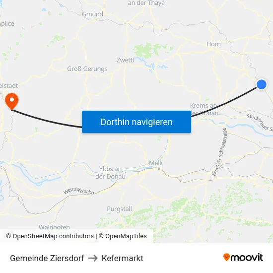 Gemeinde Ziersdorf to Kefermarkt map