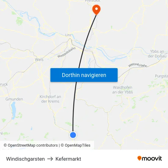Windischgarsten to Kefermarkt map