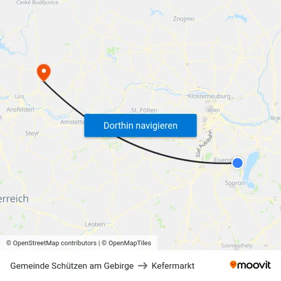 Gemeinde Schützen am Gebirge to Kefermarkt map