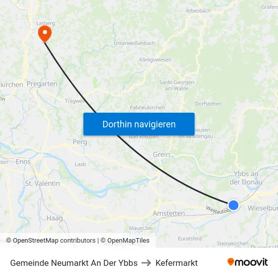 Gemeinde Neumarkt An Der Ybbs to Kefermarkt map