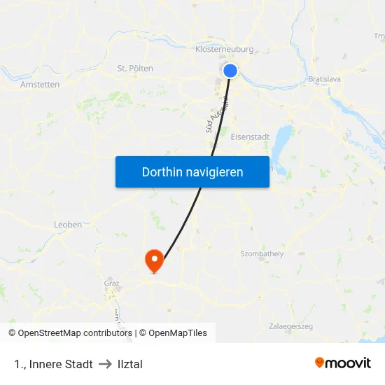 1., Innere Stadt to Ilztal map