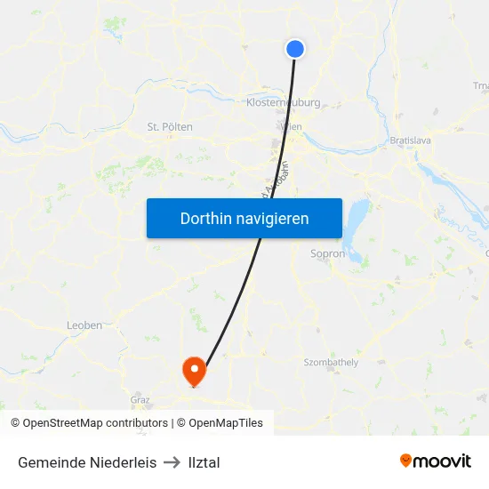 Gemeinde Niederleis to Ilztal map