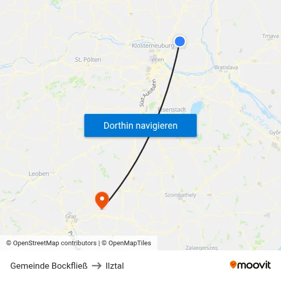 Gemeinde Bockfließ to Ilztal map