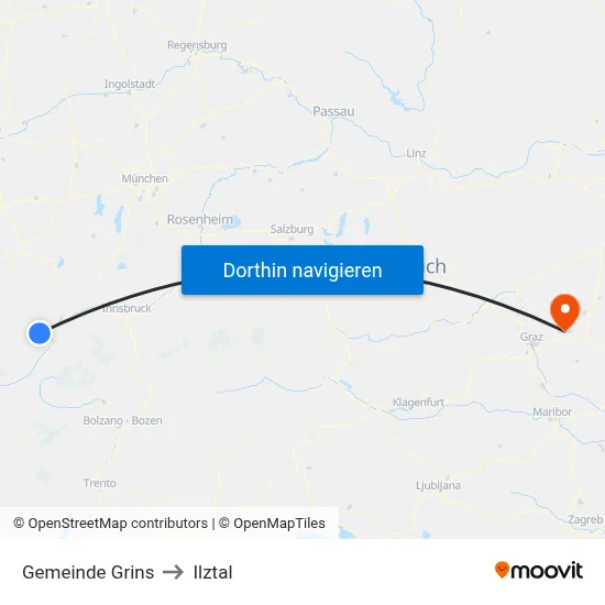 Gemeinde Grins to Ilztal map