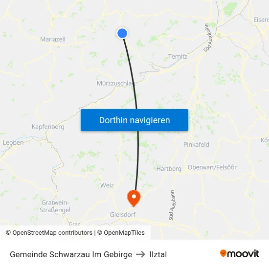 Gemeinde Schwarzau Im Gebirge to Ilztal map