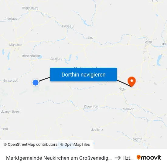 Marktgemeinde Neukirchen am Großvenediger to Ilztal map