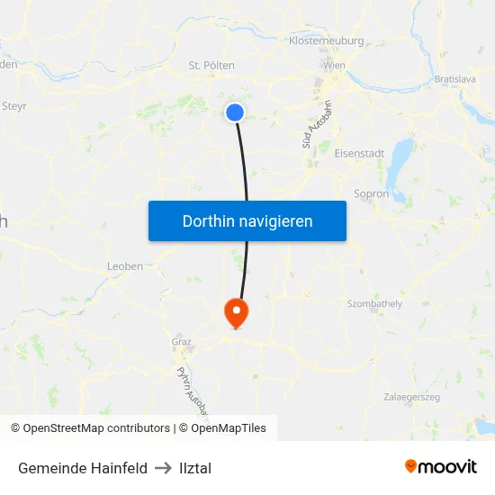 Gemeinde Hainfeld to Ilztal map