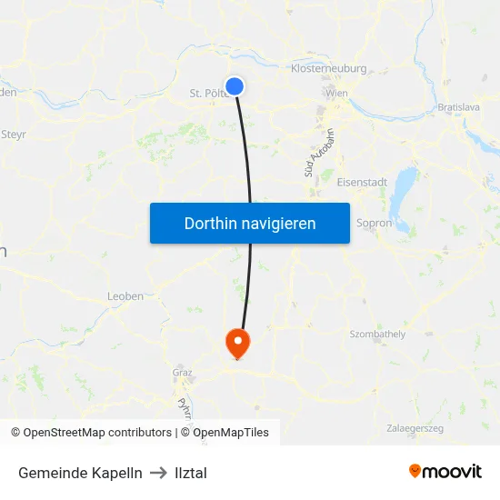 Gemeinde Kapelln to Ilztal map