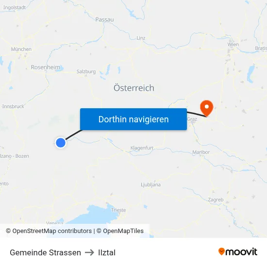 Gemeinde Strassen to Ilztal map