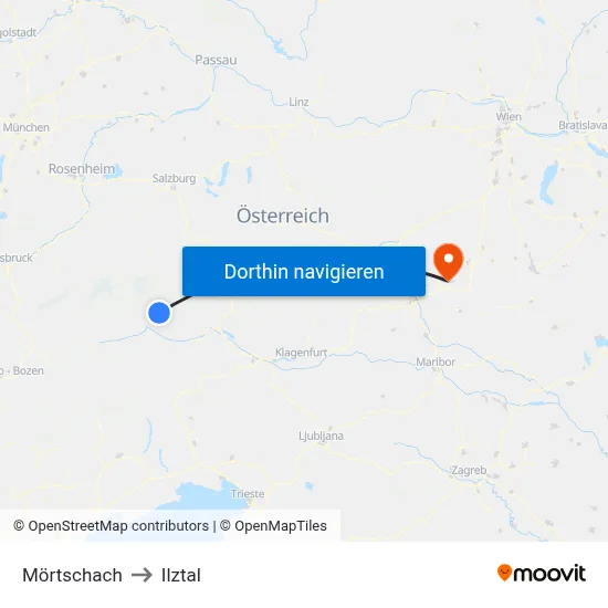 Mörtschach to Ilztal map