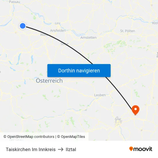 Taiskirchen Im Innkreis to Ilztal map