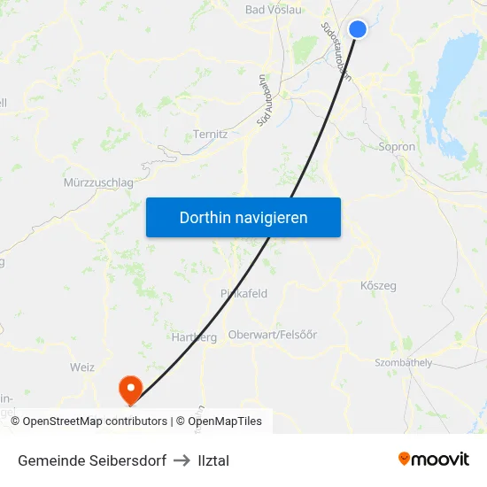 Gemeinde Seibersdorf to Ilztal map