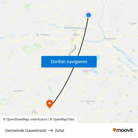 Gemeinde Gaweinstal to Ilztal map