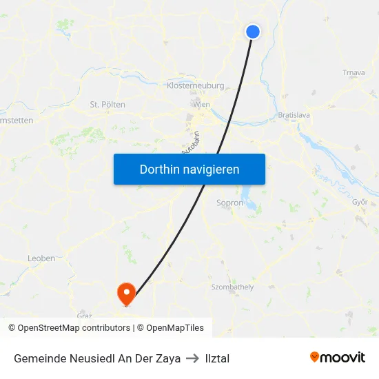 Gemeinde Neusiedl An Der Zaya to Ilztal map