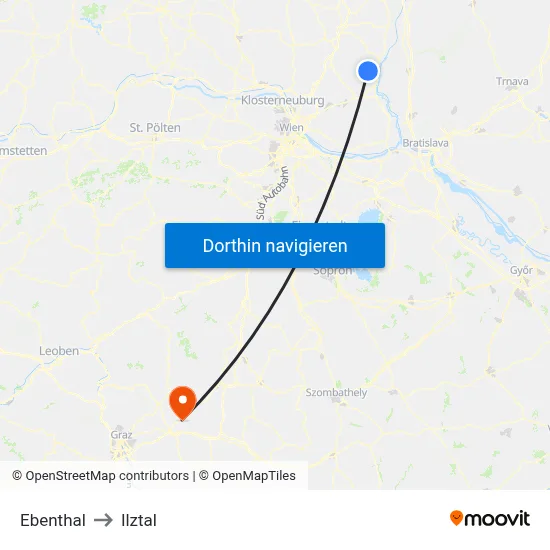 Ebenthal to Ilztal map