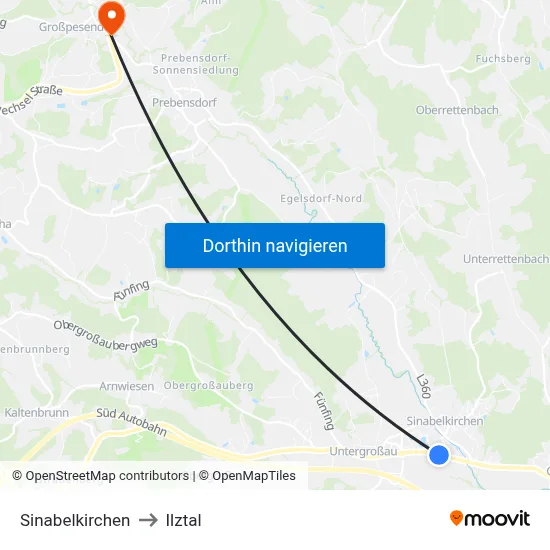 Sinabelkirchen to Ilztal map