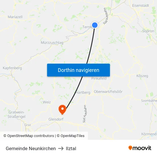 Gemeinde Neunkirchen to Ilztal map