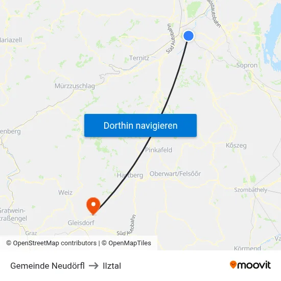 Gemeinde Neudörfl to Ilztal map