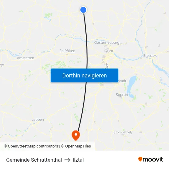 Gemeinde Schrattenthal to Ilztal map