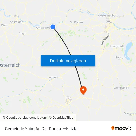 Gemeinde Ybbs An Der Donau to Ilztal map