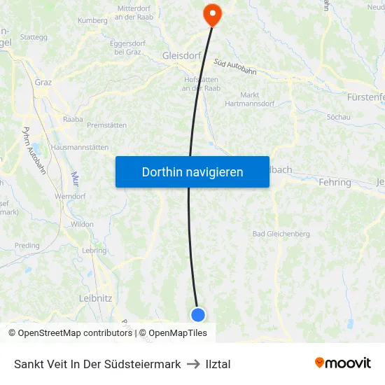 Sankt Veit In Der Südsteiermark to Ilztal map
