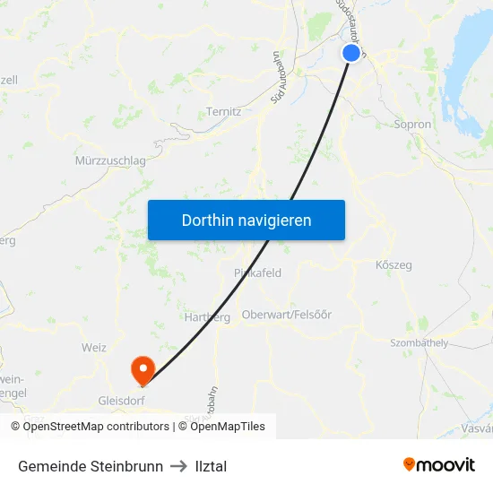 Gemeinde Steinbrunn to Ilztal map