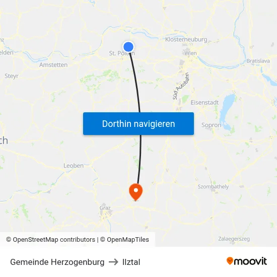 Gemeinde Herzogenburg to Ilztal map