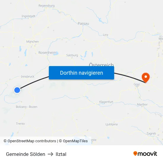 Gemeinde Sölden to Ilztal map