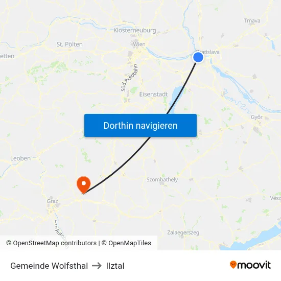 Gemeinde Wolfsthal to Ilztal map