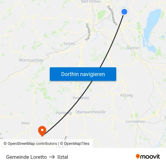 Gemeinde Loretto to Ilztal map