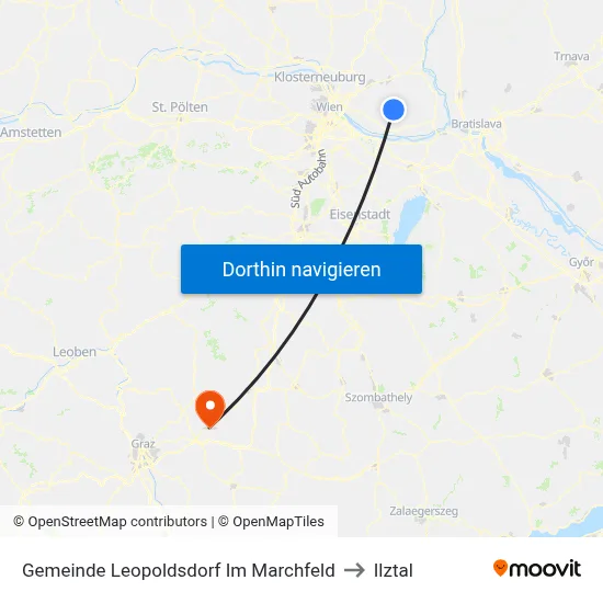Gemeinde Leopoldsdorf Im Marchfeld to Ilztal map