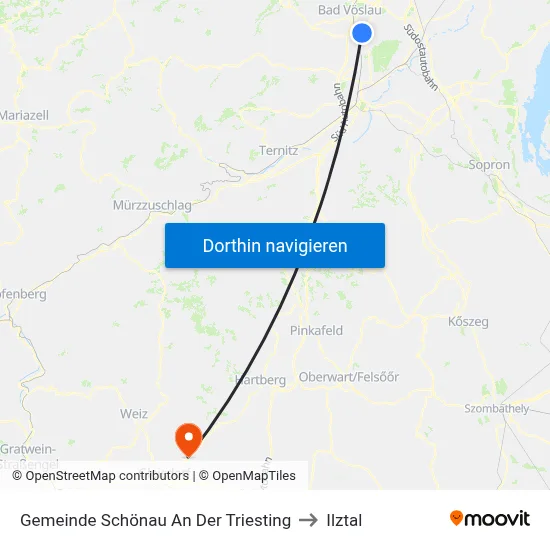 Gemeinde Schönau An Der Triesting to Ilztal map