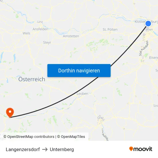 Langenzersdorf to Unternberg map