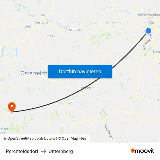 Perchtoldsdorf to Unternberg map