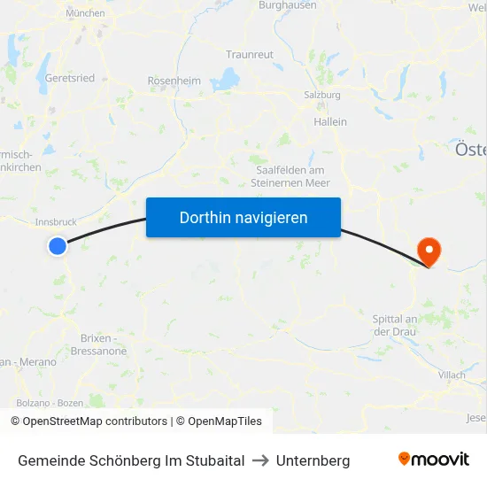 Gemeinde Schönberg Im Stubaital to Unternberg map