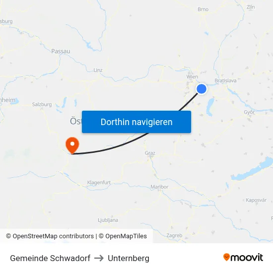 Gemeinde Schwadorf to Unternberg map