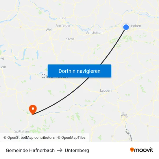 Gemeinde Hafnerbach to Unternberg map