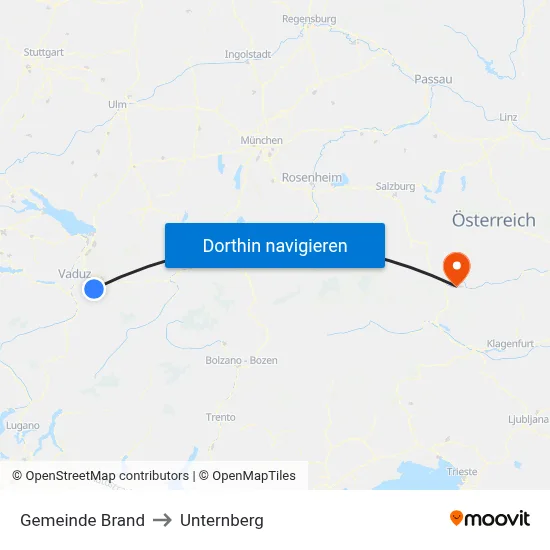 Gemeinde Brand to Unternberg map