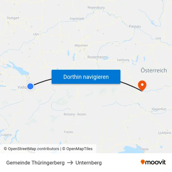 Gemeinde Thüringerberg to Unternberg map