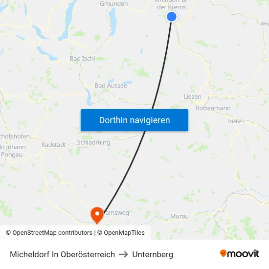 Micheldorf In Oberösterreich to Unternberg map