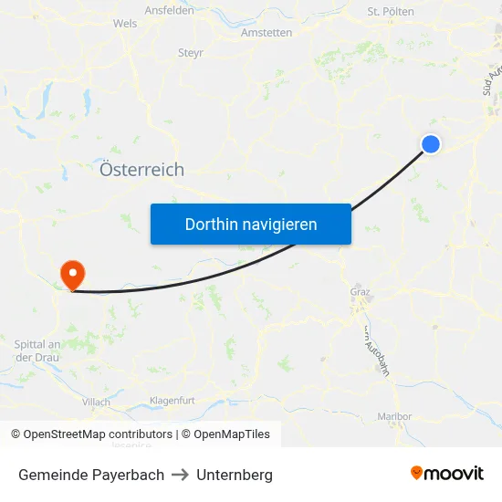 Gemeinde Payerbach to Unternberg map