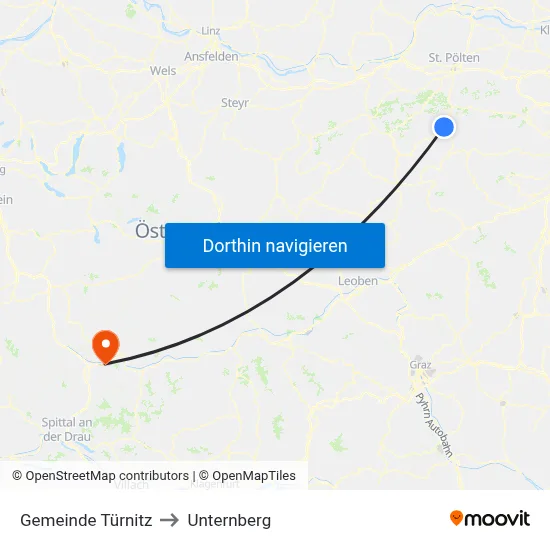 Gemeinde Türnitz to Unternberg map