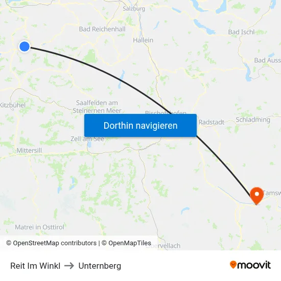 Reit Im Winkl to Unternberg map