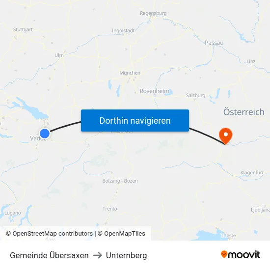Gemeinde Übersaxen to Unternberg map