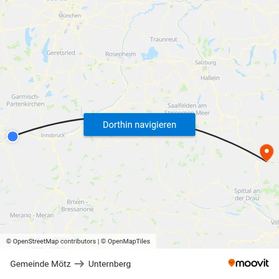 Gemeinde Mötz to Unternberg map