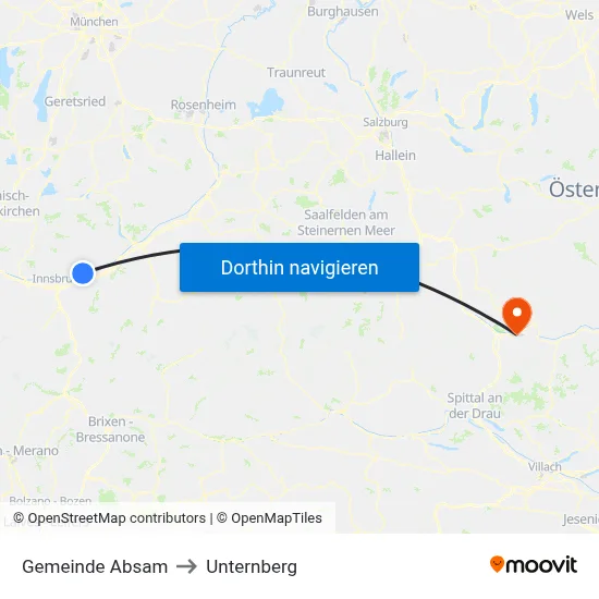 Gemeinde Absam to Unternberg map